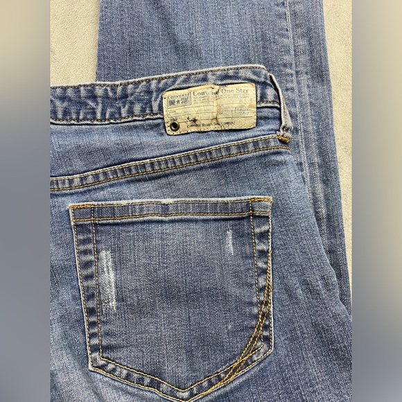 Converse One Star Jeans Womens Size 8 Blue Low Rise Straight Leg Stretch 30x31.5 - Picture 13 of 16